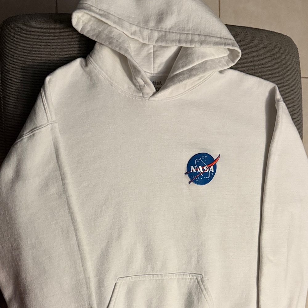 Artist Union Clothing Co. White Hoodie with Blue Logo - Picture 2 of 3